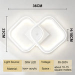 lampe moderne led noir blanc quadrilatères simples acrylique aluminium flux lumineux élevé facile