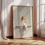 affiche toile femme lisant livre moderne abstraction tons neutres deco salon chambre