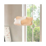 lampe suspendue moderne soie blanche beige forme organique câble noir chambre salon