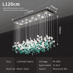 suspension lumineuse moderne cristaux transparents élégantes led 90v 249lm salon restaurant