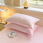 taies d'oreiller fleurées ensemble literie classique oreiller drap plat ours rose doux