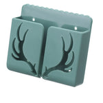 support mural adhésif antlers moderne blanc noir rose bleu vert câbles lunettes télécommande prise