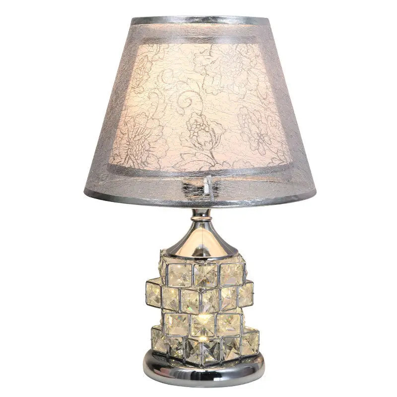 lampe table or motif géométrique transparent élégant moderne interrupteur boutonclairflux