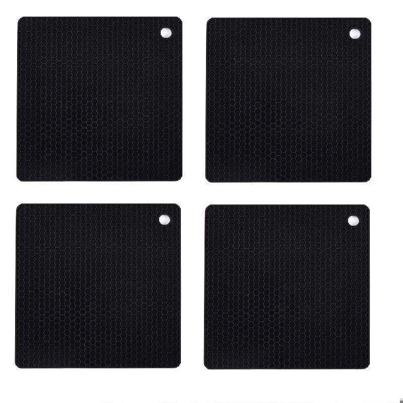 tapis protection cuisine silicone rouge gris moderne texture hexagonale imperméable anti brûlure