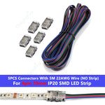 connecteurs câble led broches pièces extension 5m transparent noir 12v 24v smd rgb