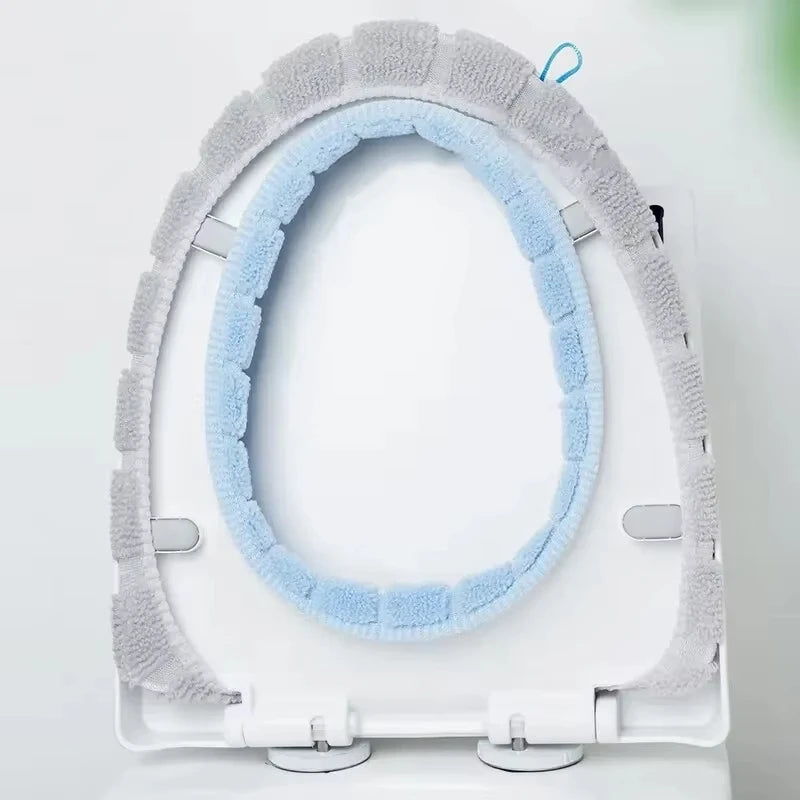 couvre siege toilette gris rose bleu violet jaune vert doux chaud adhésif lavable respectueux