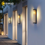 lampe murale gris moderne rayures verticales éclairage extérieur résistante intempéries led rechargeable occlusion abatjour