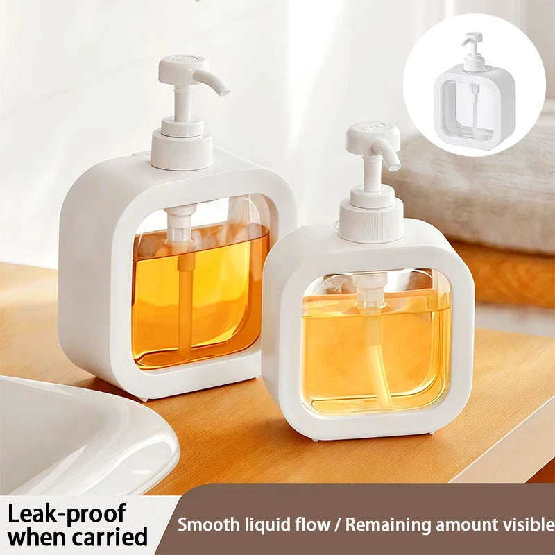 distributeur savon liquide portable orange blanc transparent moderne Pompe Couvercle Salle bains