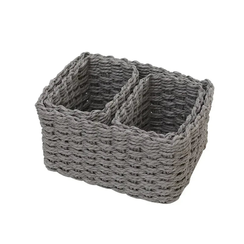 paniers rangement tissés osier gris noir beige blanc modernes rustiques multifonctionnels rangement organisation