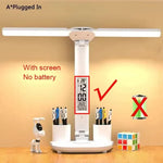 lampe led rechargeable usb horloge affichage numérique blanc moderne 180deg rotation pliable