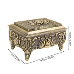 boîte bijoux argentée ornements floraux classique réutilisable rangement bijoux baroque cadenas vintage