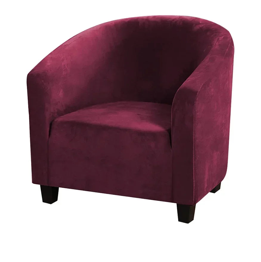 Housse fauteuil velours gris foncé étirable moderne élastiques canapé intérieur extérieur