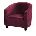 Housse fauteuil velours gris foncé étirable moderne élastiques canapé intérieur extérieur