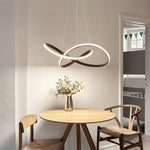 suspension lumineuse moderne minimaliste blanc marron foncé gris câbles métalliques hauteur ajustable diamètre 48cm