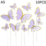 décoration gâteau papillon clips blanc rose doré festive anniversaire mariage féerique