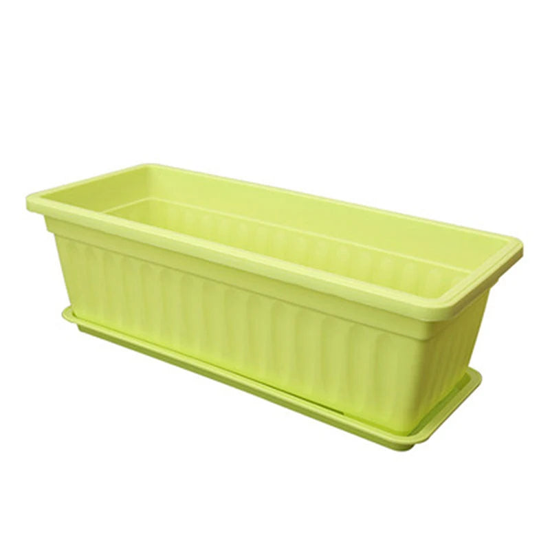 jardinières rectangulaires pots fleurs plastique violet vert jaune rose moderne rayures horizontales intérieurextérieur