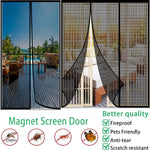 rideau porte magnétique anti insectes polyester noir maille fine moderne plié maison sécurité chambre