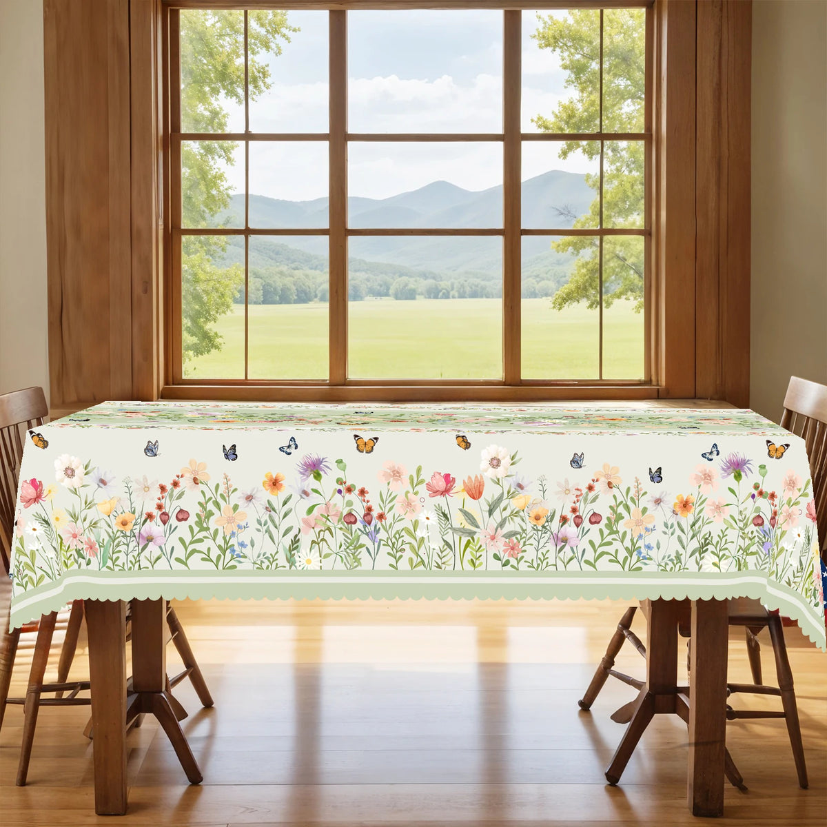 nappes imperméables fleur printemps motifs papillons tables extérieures fêtes mariages decoration verte