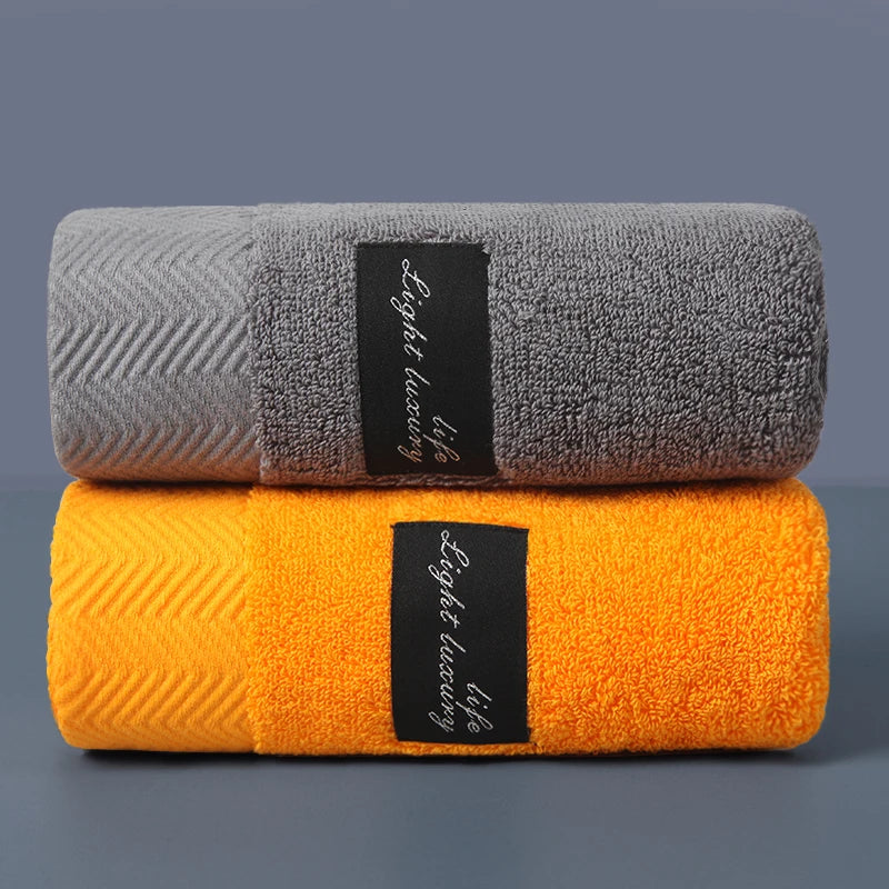 serviettes coton absorbantes rayées moderne orange blanc gris clips toilette durable qualité
