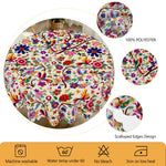 nappe multicolore ethnique fleurs oiseaux bordure dentelée imperméable extérieur mariage fête 152x220cm