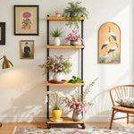 étagère extérieure pliants niveaux roulettes moderne matériaux bois métal plantes balcon jardin