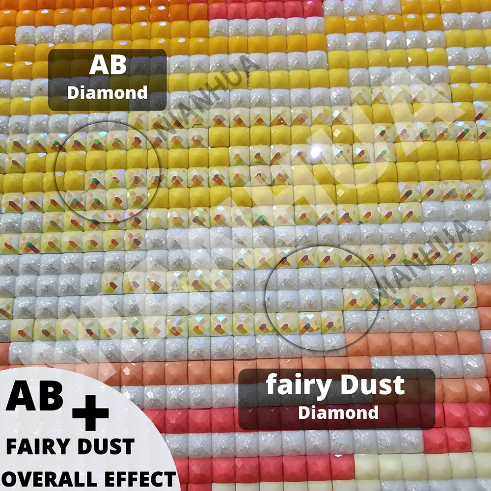 tableau diamant fleurs multicolore artisanal décoration adhésif peinture résine complète guide inclusion toile.velours pinceau