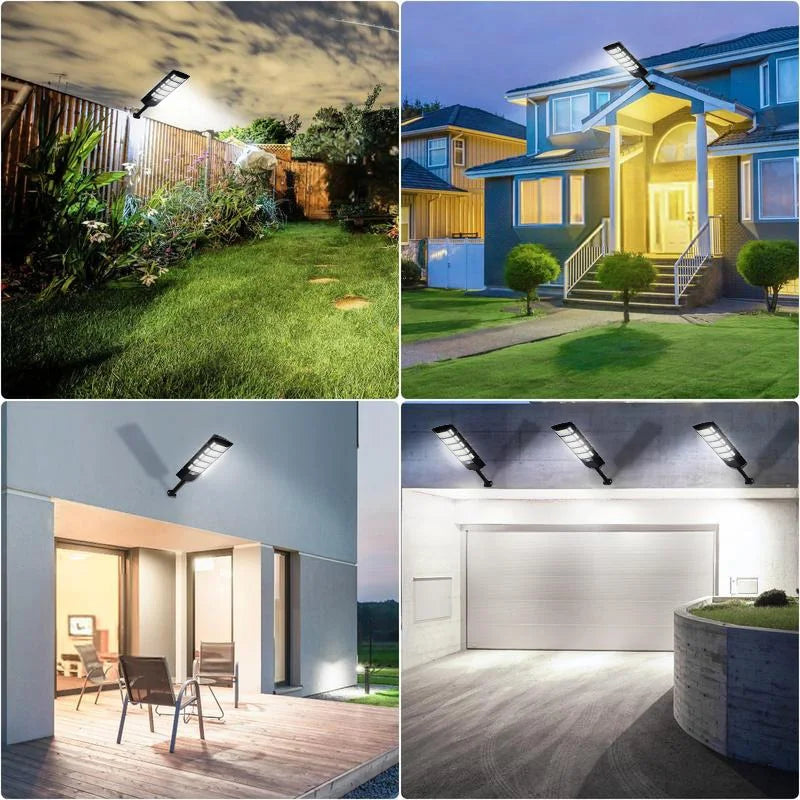 lampadaire solaire led moderne capteur mouvement étanche panneau solaire noir jaune bleu