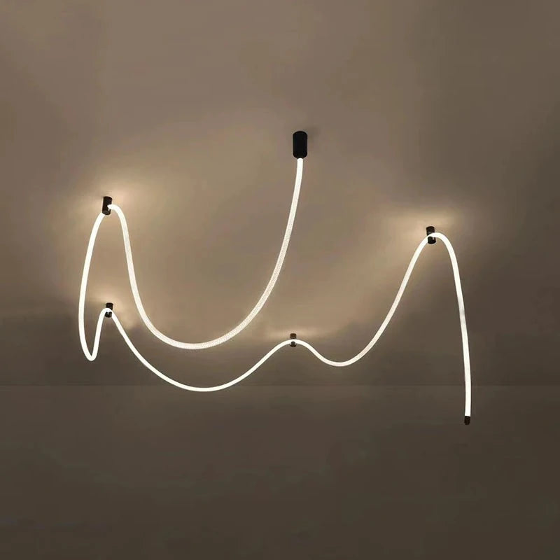 lampe néon moderne blanc lisse opaque clips câble led 4500k 3m 6500k