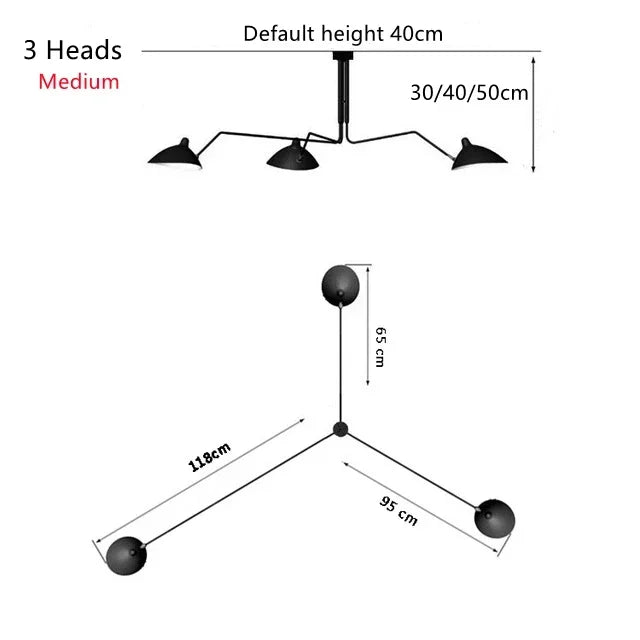 lampe suspension moderne noire salon chambre coucher lumière led facile 90 260V