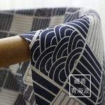 tissu teint motif vagues bleu marine blanc moderne serviettes 150cm large résistant abrasion 150x50cm