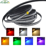 ruban led rouge blanc chaud jaune vert rose violet carré blanc fond noir moderne