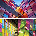 films verre décoratifs adhésifs modernes couleur bleue verte jaune translucides pack guide utilisation