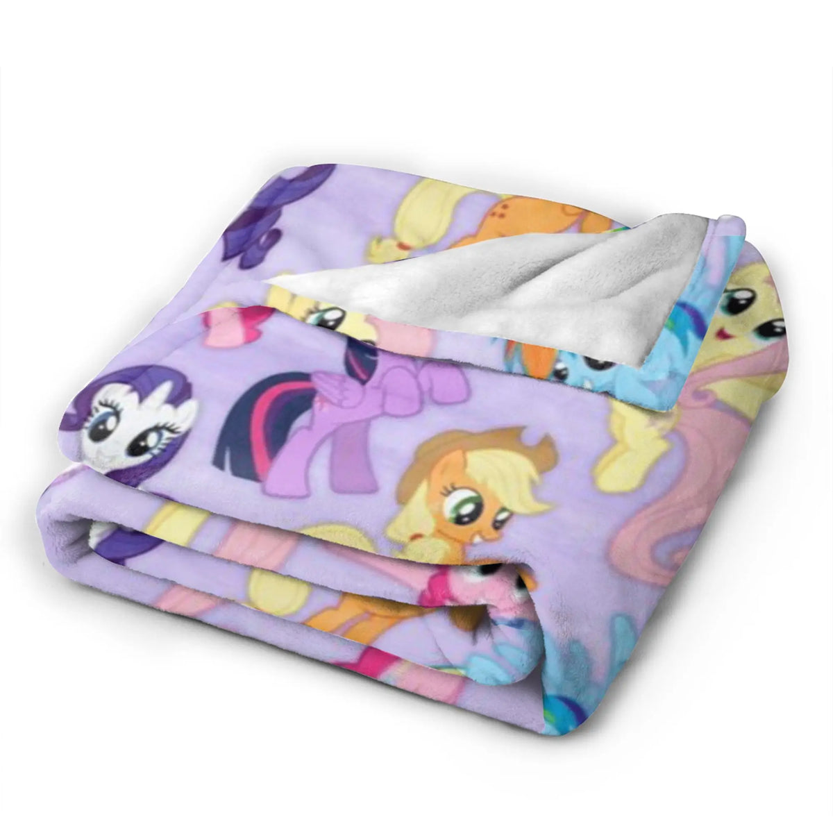 couverture polaire violet clair motif poneys arc ciel moderne portable anti boulochage