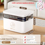 boîte médicaments transparente moderne réutilisable portable blanc beige