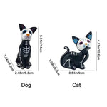 figurines animaux squelettes halloween noires fleurs peintes citrouilles araignées déco automne