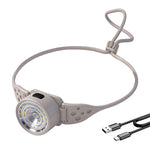 lampe frontale led rechargeable usb camping pêche étanche mode clip gris moderne