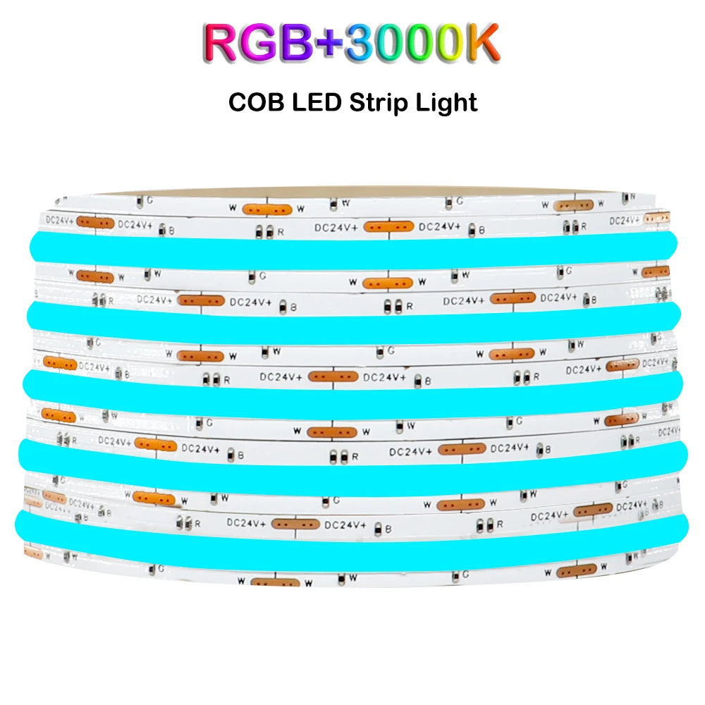 ruban led cob blanc flexible adhésif moderne 12v 24v 768leds/m 50000h