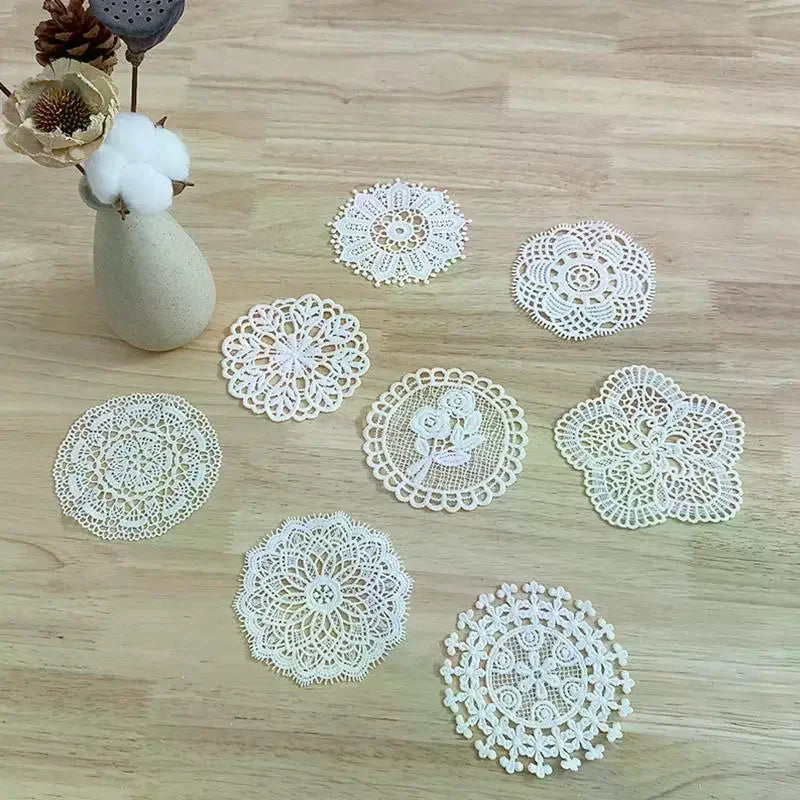 dentelle blanche motifs floraux brodés couture mariage bricolage traditionnelle unisexe polyester