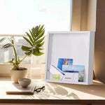 cadre mural contemporain noir blanc bois clips transparent simple 15 20 29 cm souvenirs