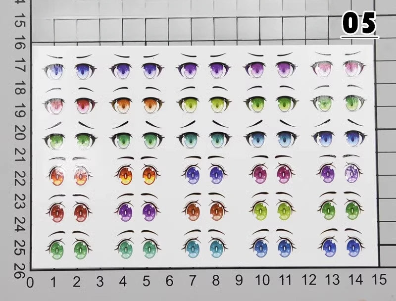 autocollants yeux stylisés multicolores dessin animé adhésifs argile polymère ultra légères diy bricolage travaux