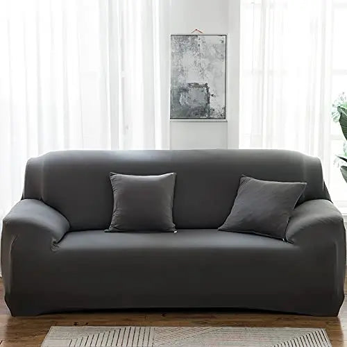 housse canapé moderne gris uni polyestère antibruit coussin lavable machine
