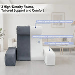 coussin repos gris velours confortable support tablette tête détachable literie