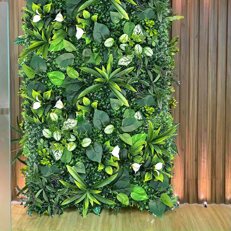 décoration extérieure murale feuilles fleurs blanches moderne naturel plantation artificielle accrochéeextérieur