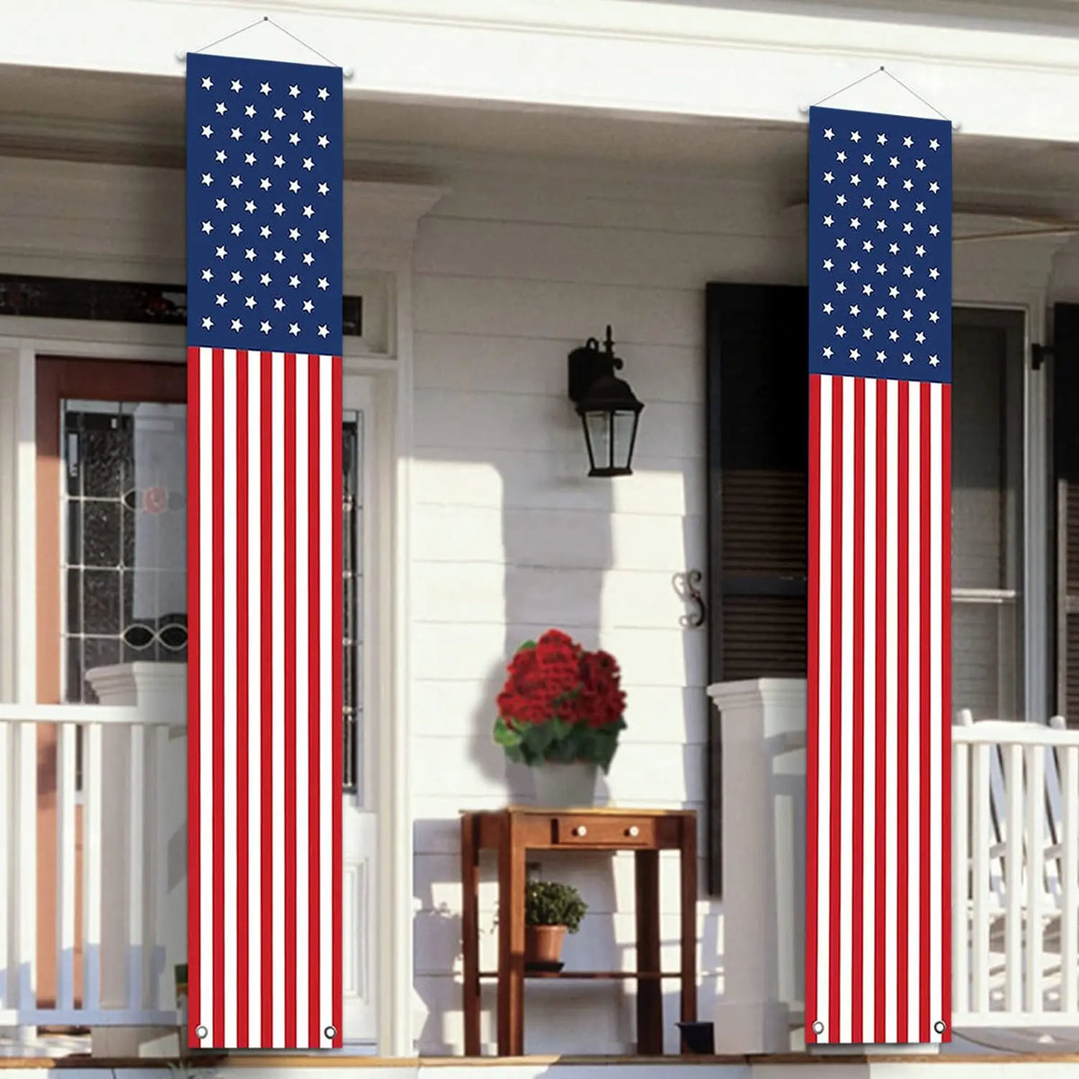 drapeau américain bannière rayures rouge blanche étoiles bleu marine décoration extérieure patriotique été festiveextérieur