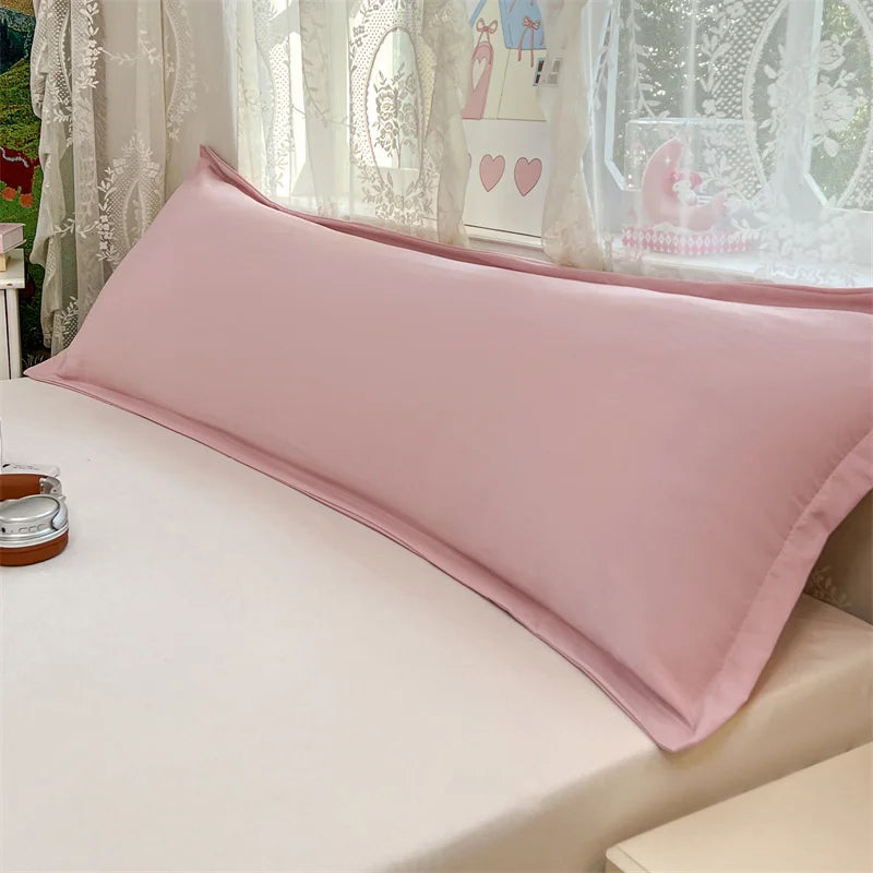 taies d'oreiller solides polyester modernes bleu marine jaune gris vert rose opaques 48x180cm