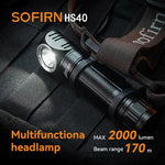 lampe frontale led rechargeable usb ipx7 noire camping randonnée 5000k 6500k