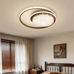 plafonnier led rond moderne cristaux blanc noir marron lampe intérieur élégante