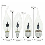 Ampoule LED bougie effet flamme E27 vue de côté
