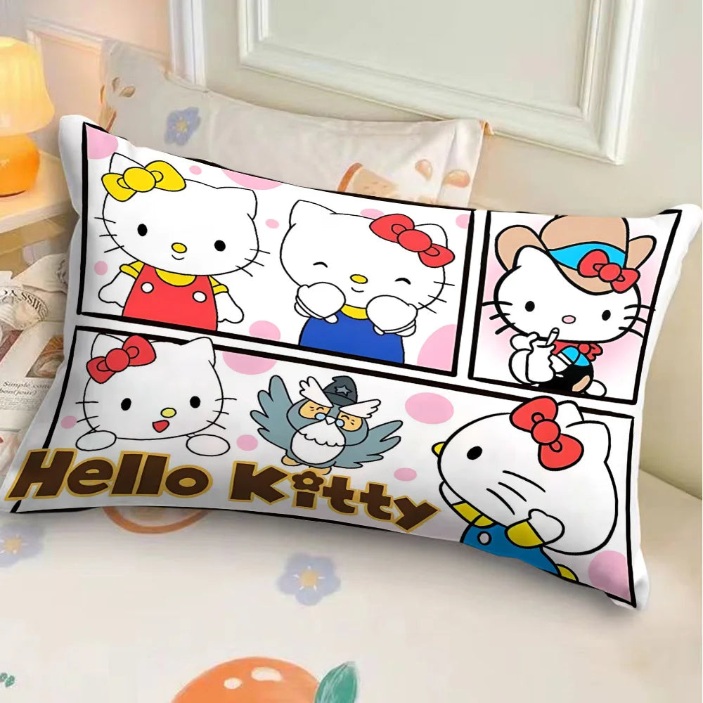 taies d'oreiller hello kitty dessins animés rose blanc jaune bleu gris 30x50cm 40x60cm 50x70cm