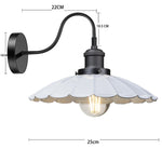 lampe murale vintage or plissée industrielle éclairage chambre entrée salle bains étude 25cm 12cm